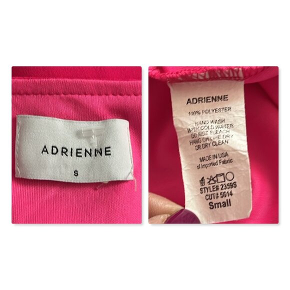 Adrienne Hot Fluorescent Pink High Low Dress Coverup Top Sz S - Picture 12 of 13